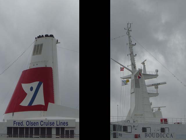 Cruiseschip ms Boudicca van Fred Olsen aan de Cruise Terminal Rotterdam